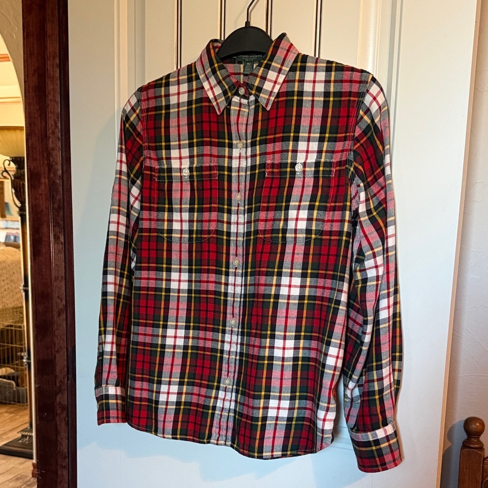 Ralph Lauren PM Multicolor Flannel Plaid Shirt in 100% Cotton. Great Condition.